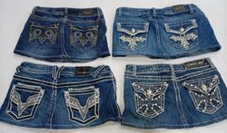 CR7424 Upcycled Y2K Mini Denim Skirts