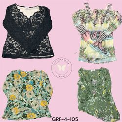 Y2K Printed Poly Blouse for Women – Casual Everyda..