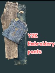 Pantalons brodés Y2K