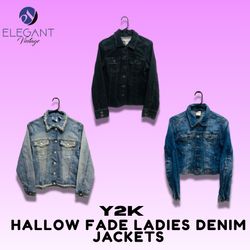 Y2K Hallow Fade Ladies Denim Jackets - EV1450