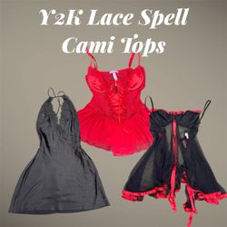 Y2K Lace Spell Cami Tops - (11/04)