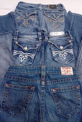 CR7446 Mixed Branded Flare Jeans