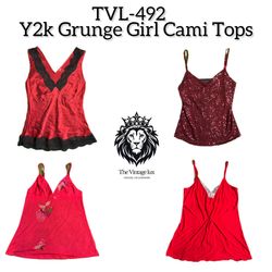 Y2K Grunge Girl Vibe Cami Tops (TVL-492)