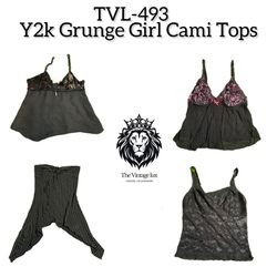 Y2K Grunge Girl Vibe Cami Tops (TVL-493)