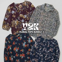 10Pc women's Floral Chiffon Blouses bundle | Women..