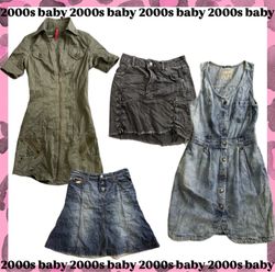 Retro y2k denim mix: midi skirts, dresses-109