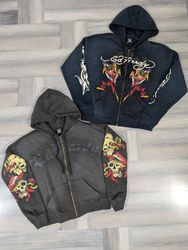 Ed Hardy Men's Zipper Hoodies. MOQ-25 pcs