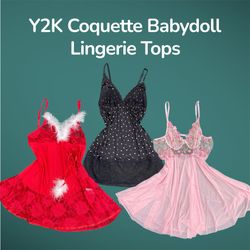 Y2K Coquette Babydoll Lingerie Tops - (12/04)