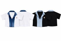 CR1502 Upcycled Denim Panel Crop Top