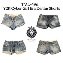 Y2K Cyber Girl Era Denim Shorts (TVL-496)