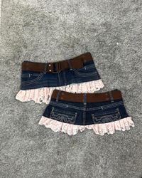 Upcycled Denim Belted Skirt