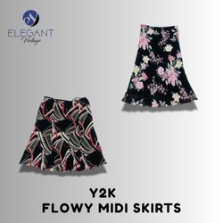 Y2K Flowy Midi Skirts - EV1528