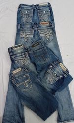 CR7474 Vintage Rock Revival Flare & Straight Jeans