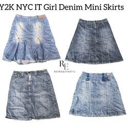 Y2K NYC IT GIRL DENIM MIDI SKIRTS RE-3009