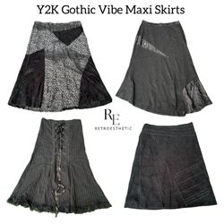 Y2k Gothic Vibe Maxi Skirts Re-3012