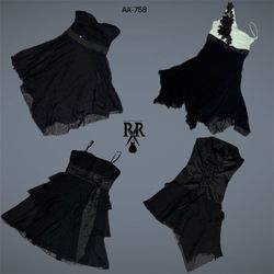 Y2K Black Gothic Mix Dresses (AA-758)