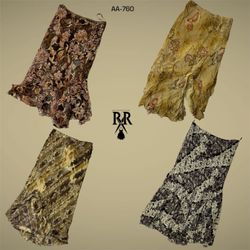 Y2K Boho Earthy Tone Mix Poly Skirts (AA-760)