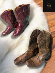 Leather and cow boy boot
