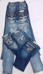 CR7476 Vintage Rock Revival Flare & Straight Jeans