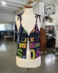 Upcycled y2k Tie-Front Tank Top