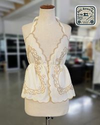 Upcycled y2k Embroidered Halter Top