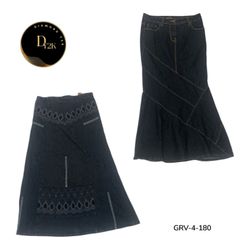 Y2k denim long skirt (GRV-4-180)
