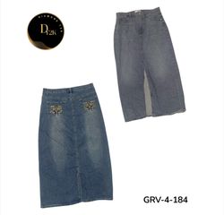 Y2K Denim Long Skirt – Vintage Aesthetic Streetwea..