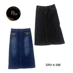 Y2K High Waist Denim Long Skirt – Minimal Retro Fa..