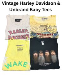 Vintage Harley Davidson & Unbrand Baby Tees (1155)
