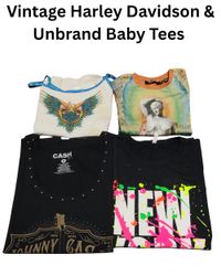 Vintage Harley Davidson & Unbrand Baby Tees (1556)