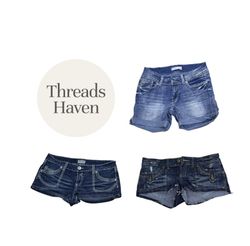TH#006 Y2K Vintage Denim Shorts High Waist Street ..