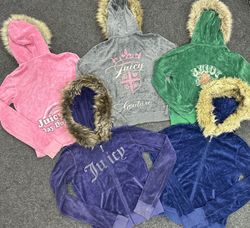 Y2K Juicy Couture Fur Hoodies