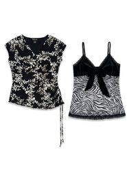 (FV-1125) Y2K Black & White Aesthetic Mesh Tops