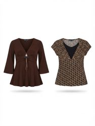 (FV-1135) Y2K Animal Cheetah Printed Tops