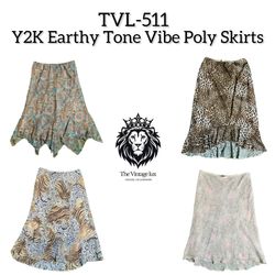 Y2K Earthy Tone Vibe Poly Skirts (TVL-511)
