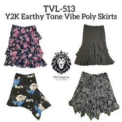 Y2K Earthy Tone Vibe Poly Skirts (TVL-513)