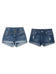 (FV-1151) Y2K Denim Back pocket Detail shorts