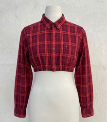 Upcycled Tommy Hilfiger Crop Tops with Elastic Hem