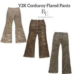 Y2K corduroy Flared Pants Re-3045