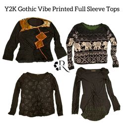 Y2K Gothic Vibe Printed Full Sleeve Tops RW-1794