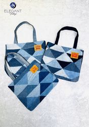 UPCYCLED Patchwork Denim Bag - EVR0361