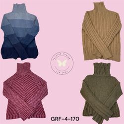 Retro Y2K Turtleneck Sweater – Cozy Knit Winter To..