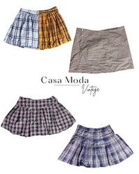 150426-3 Women Check midi skirt 9Pcs