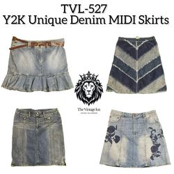 Y2K Unique Denim MIDI Skirts (TVL-527)