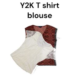 Y2K Boho T shirt blouse