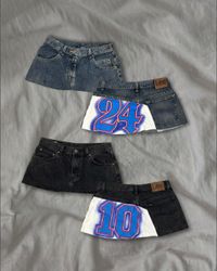 Upcycled Denim Jersey Skirt