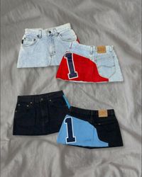 Upcycled Denim Jersey Skirt