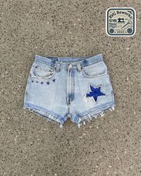 Upcycled y2k Embellished Denim Shorts