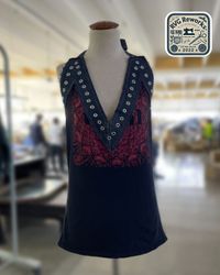 Upcycled y2k Eyelet Halter Top