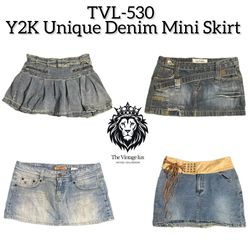 Y2K Unique Denim Mini Skirt (TVL-530)